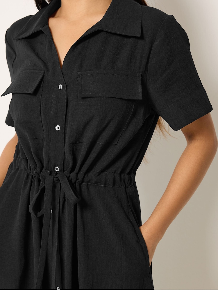 petite utility shirt dress Poplin Utility Shirtdress