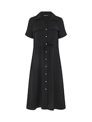 M&Co Black Petite Short Sleeve Utility Shirt Dress - Image 5 of 6