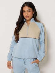 PixieGirl Petite Colourblock Quarter Zip Sweatshirt - Εικόνα 1 του 6