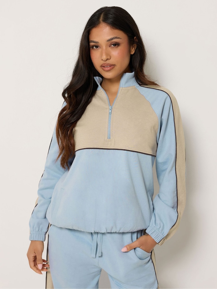 PixieGirl Petite Colourblock Quarter Zip Sweatshirt - Εικόνα 1 του 6
