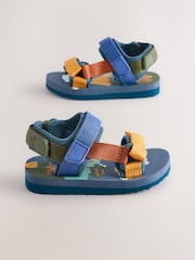 Blue Dinosaur Standard Fit (F) Touch Fastening Adjustable Strap Tape Trekker Walking Sandals - Image 1 of 5