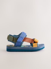 Blue Dinosaur Standard Fit (F) Touch Fastening Adjustable Strap Tape Trekker Walking Sandals - Image 2 of 5