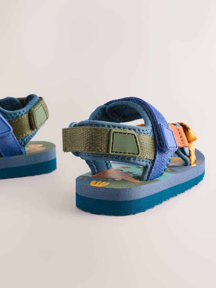 Blue Dinosaur Standard Fit (F) Touch Fastening Adjustable Strap Tape Trekker Walking Sandals - Image 5 of 5