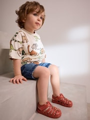 Orange Dinosaur Print Fisherman Sandals - Image 3 of 3