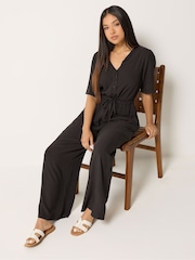 M&Co Blue Petite Short Sleeve Jumpsuit - Image 2 of 6