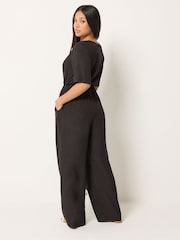 M&Co Blue Petite Short Sleeve Jumpsuit - Image 3 of 6