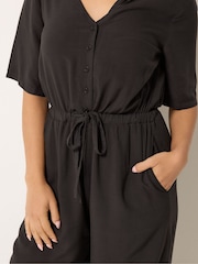 M&Co Blue Petite Short Sleeve Jumpsuit - Image 4 of 6