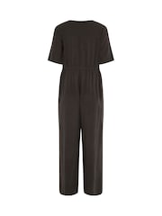 M&Co Blue Petite Short Sleeve Jumpsuit - Image 6 of 6