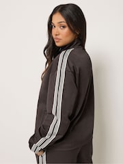 PixieGirl Petite Brown Striped Track Jacket - Image 3 of 6
