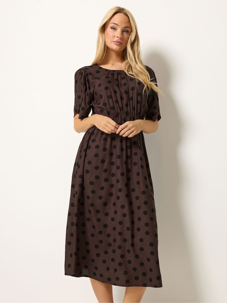 M&Co Prikkete Print Kortermet Kjole - Bilde 1 av 6
