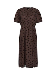 M&Co Prikkete Print Kortermet Kjole - Bilde 5 av 6
