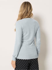 Long Tall Sally Grey Knitted V-Neck Jumper - Image 3 of 6