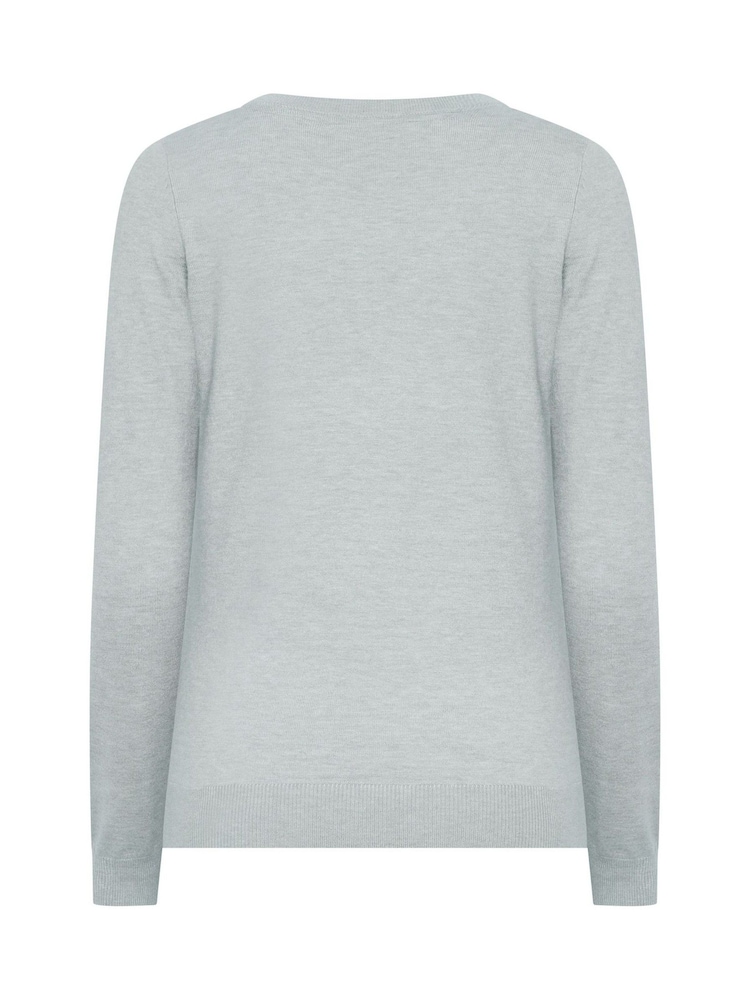 Long Tall Sally Grey Knitted V-Neck Jumper - Image 6 of 6 Long Tall Sally Grey Knitted V-Neck Jumper - Image 6 of 6