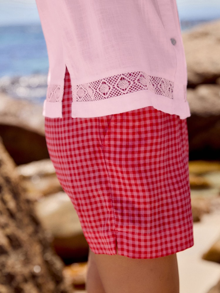 Dusky Pink Sleeveless Shirt With Linen - Image 4 of 7