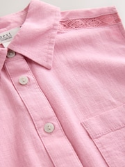 Dusky Pink Sleeveless Shirt With Linen - Image 6 of 7