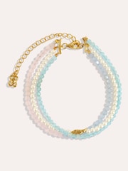 Ottoman Hands Gold Waterproof Layered Beaded Bracelet - Image 5 of 7