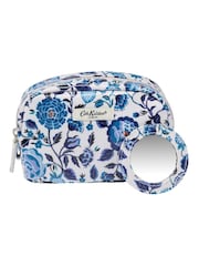 Cath Kidston Make Up Bag with Mirror Navy Carnation - Image 1 of 4