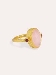 Ottoman Hands Gold Lucia Rose Quartz Cocktail Ring - Image 5 of 7