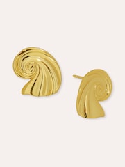 Ottoman Hands Gold Waterproof Wave Stud Earrings - Image 6 of 8
