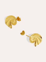 Ottoman Hands Gold Waterproof Wave Stud Earrings - Image 7 of 8