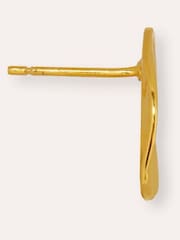 Ottoman Hands Gold Waterproof Wave Stud Earrings - Image 8 of 8