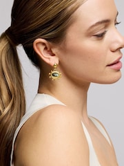 Ottoman Hands Gold Zand Labradorite Drop Earrings - Image 1 of 3