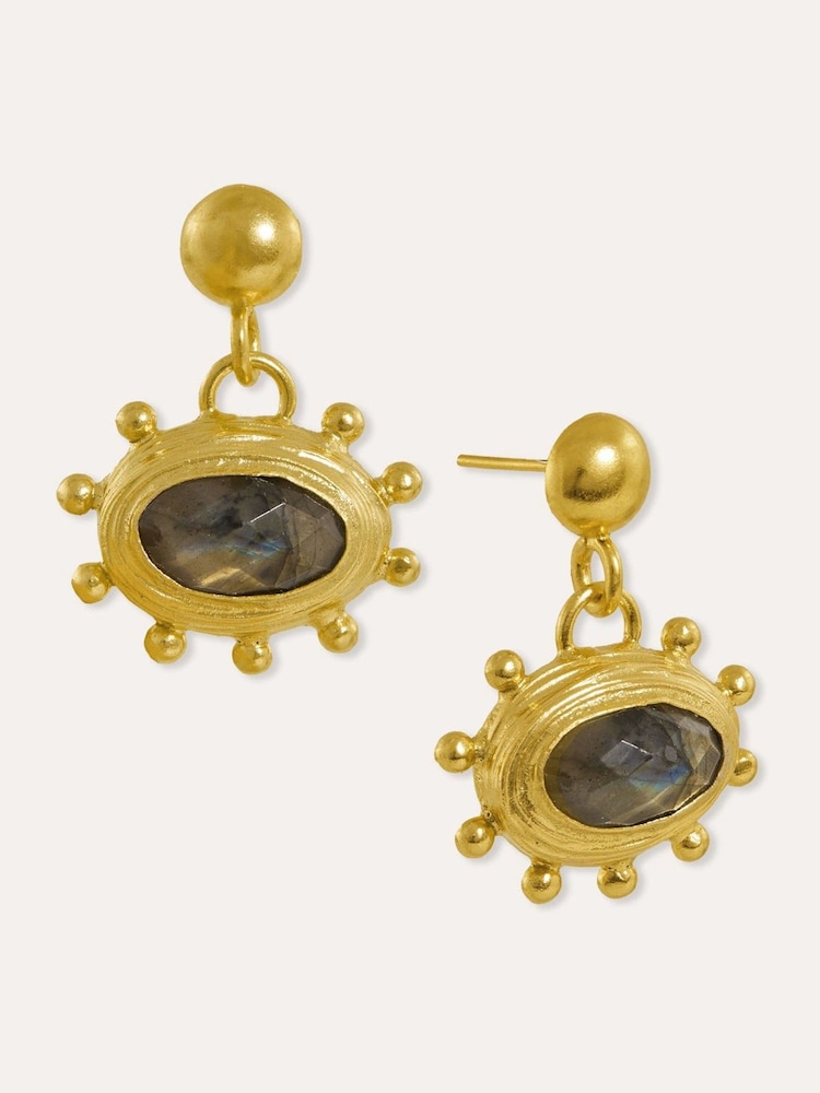 Ottoman Hands Gold Zand Labradorite Drop Earrings - Image 3 of 3 Ottoman Hands Gold Zand Labradorite Drop Earrings - Image 3 of 3