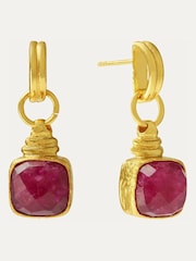 Ottoman Hands Gold Eleanor Ruby Drop Stud Earrings - Image 3 of 3
