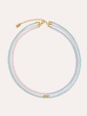 Ottoman Hands Gold Waterproof Layered Beaded Necklace - Image 4 of 5
