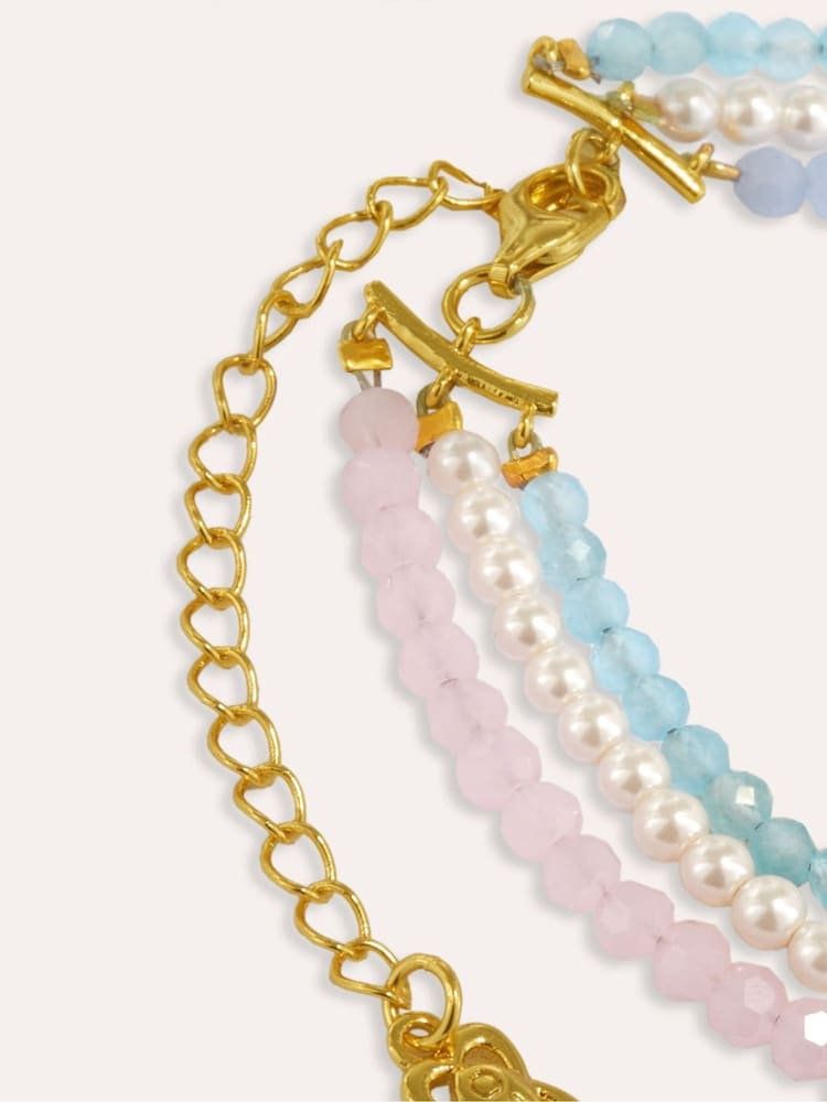 Ottoman Hands Gold Waterproof Layered Beaded Necklace - Image 5 of 5 Ottoman Hands Gold Waterproof Layered Beaded Necklace - Image 5 of 5