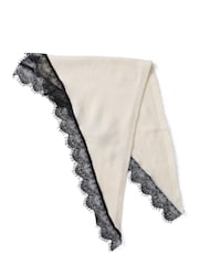 Aela White Lace Knitted Scarf - صورة 4 من 6