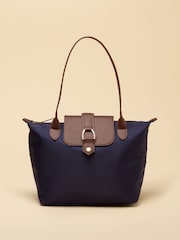 Joules Edie Navy Zip Top Shopper Bag - Image 1 of 8