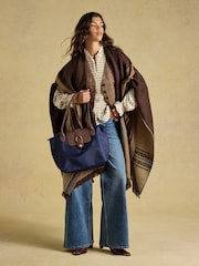 Joules Edie Navy Zip Top Shopper Bag - Image 3 of 8