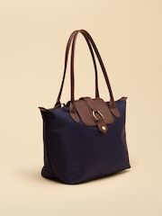 Joules Edie Navy Zip Top Shopper Bag - Image 5 of 8