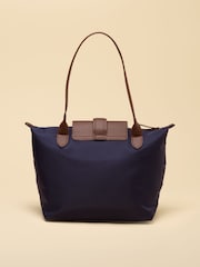 Joules Edie Navy Zip Top Shopper Bag - Image 6 of 8