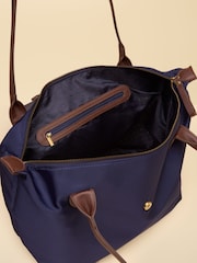 Joules Edie Navy Zip Top Shopper Bag - Image 8 of 8