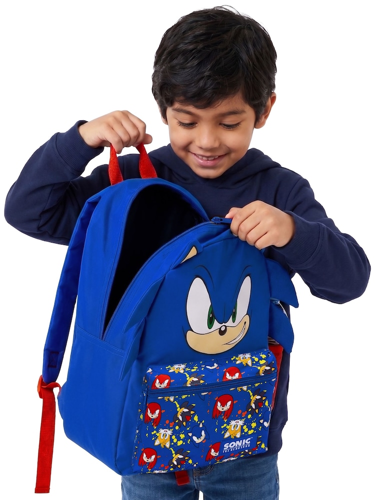 Character Blue Sonic The Hedgehog Backpack 3D Ears - Image 2 of 9
