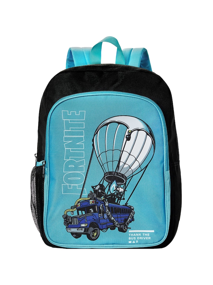 Character Blue Fortnite Battle Bus Backpack - Image 1 of 10 Character Blue Fortnite Battle Bus Backpack - Image 1 of 10