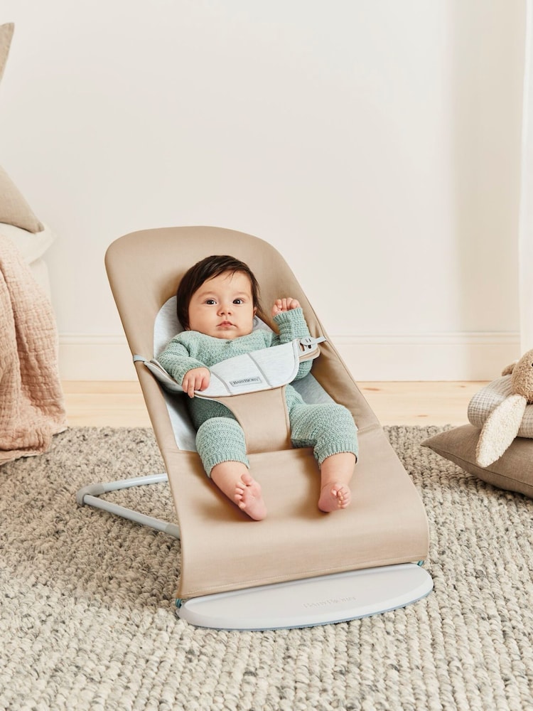 BabyBjörn Beige Grey Baby Bouncer Balance Soft Woven/Jersey - Image 1 of 6