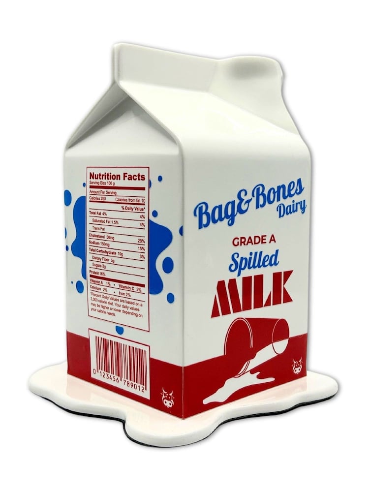 Bag & Bones White The Milk Carton Ornaments Sculpture - Image 2 of 2
