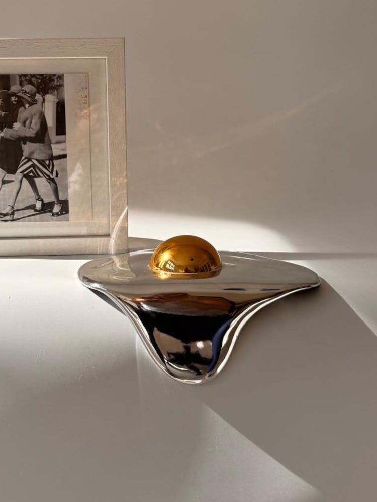 Bag & Bones Silver/Gold The Good Egg Ornaments Sculpture - Image 1 of 2