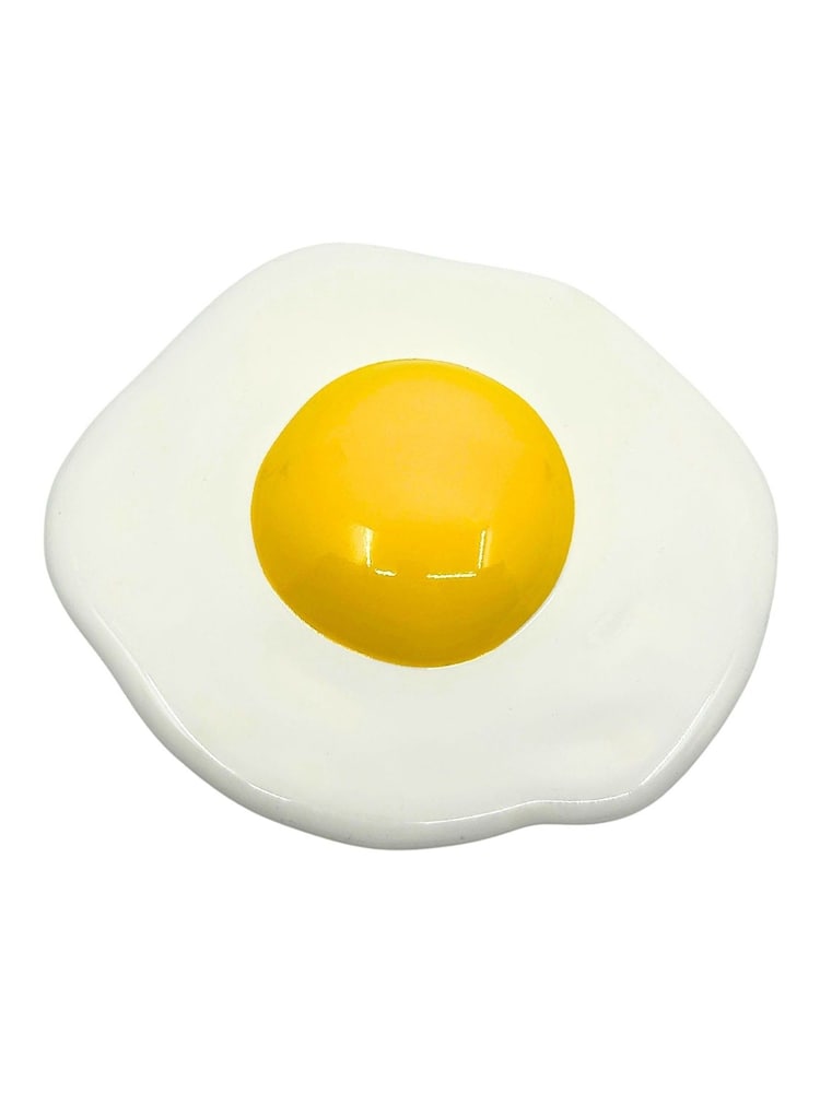 Bag & Bones White/Orange Sunny Side Up Ornaments Sculpture - Image 2 of 2