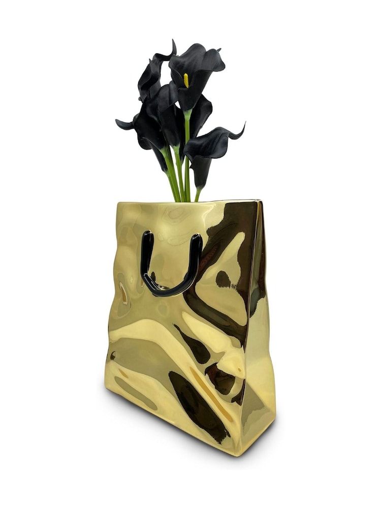 Bag & Bones Gold Swag Bag Vase - Image 2 of 2 Bag & Bones Gold Swag Bag Vase - Image 2 of 2