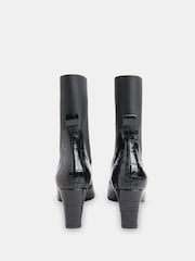 Whistles Black Darla Croc Effect Heeled Boots - Image 3 of 4