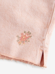 Pink Turn Up Embroidered 100% Cotton Shorts - Image 7 of 7