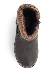 Pavers Grey Knitted Cuff Ankle Boots - Image 4 of 5