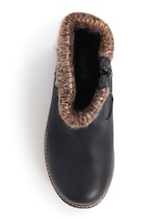 Pavers Black Knitted Cuff Ankle Boots - Image 4 of 5