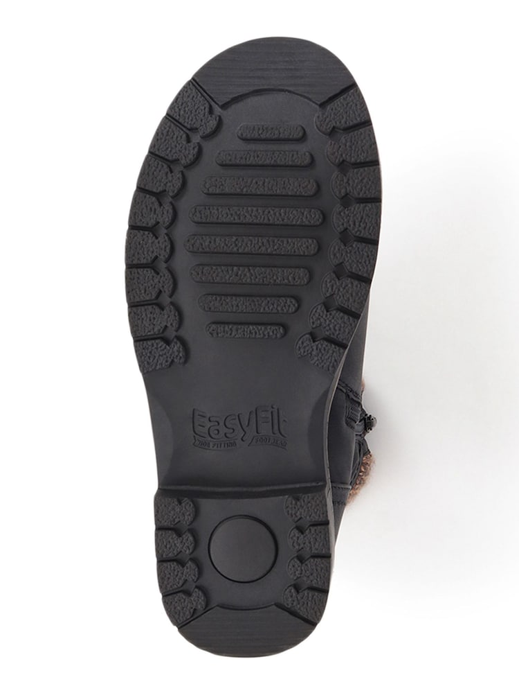 Pavers Black Knitted Cuff Ankle Boots - Image 5 of 5