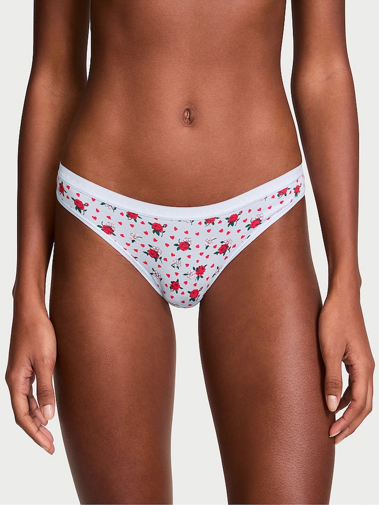 Victoria's Secret Blue Floral Heart Bikini Knickers - Image 1 of 3