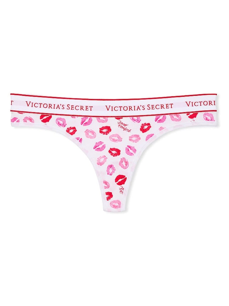 Victoria's Secret White Kisses Thong Knickers - Image 3 of 3